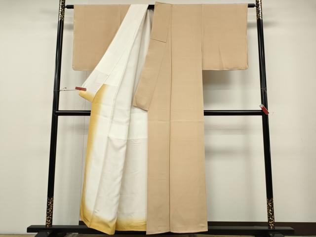 平和屋着物●上質な色無地　雄黄色　正絹　逸品　CABF3392ut