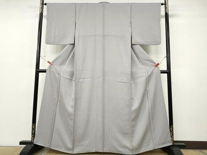 平和屋着物●上質な色無地　霞地紋　藤色　正絹　逸品　CABF3393ut