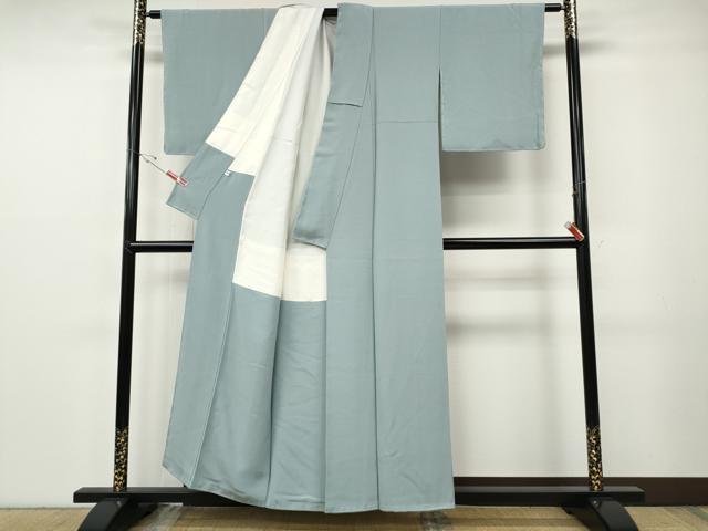平和屋着物●上質な色無地　秘色色　正絹　逸品　未使用　CABF3394ut