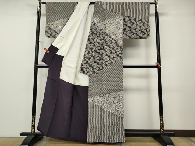 平和屋着物●訪問着　型染め　切嵌風景吉祥花文　正絹　逸品　CABF3397ut
