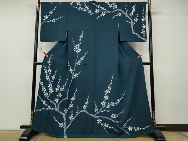 平和屋着物●訪問着　絞り　枝花文　正絹　逸品　CABF3398ut