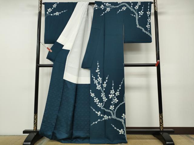 平和屋着物●訪問着　絞り　枝花文　正絹　逸品　CABF3398ut