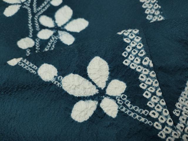 平和屋着物●訪問着　絞り　枝花文　正絹　逸品　CABF3398ut