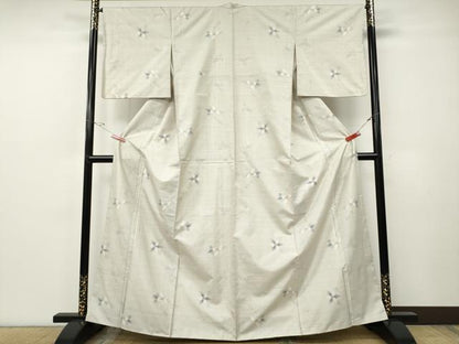 平和屋着物●本場大島紬　白大島　9マルキ　枝花文　正絹　逸品　CABF3401ut
