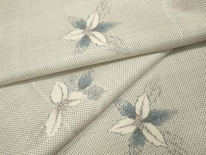平和屋着物●本場大島紬　白大島　9マルキ　枝花文　正絹　逸品　CABF3401ut