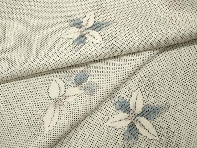 平和屋着物●本場大島紬　白大島　9マルキ　枝花文　正絹　逸品　CABF3401ut