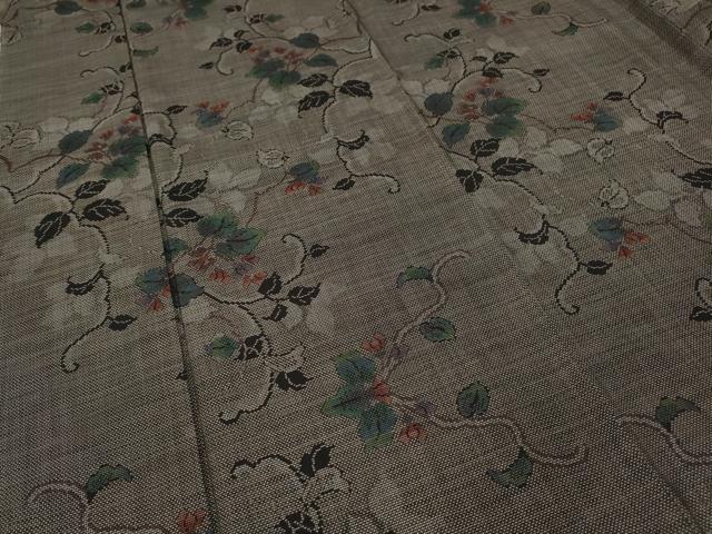 平和屋着物●本場大島紬　9マルキ　蔦の葉花文　正絹　逸品　未使用　CABF3402ut