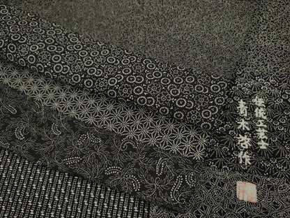 平和屋着物●江戸小紋　伝統工芸士　青木啓作　百柄　正絹　逸品　CABF3413ut