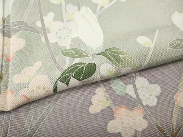 平和屋着物●訪問着　友禅　枝花文　暈し染め　正絹　逸品　CABF3416ut