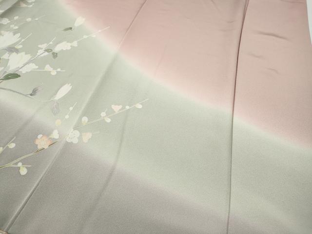 平和屋着物●訪問着　友禅　枝花文　暈し染め　正絹　逸品　CABF3416ut