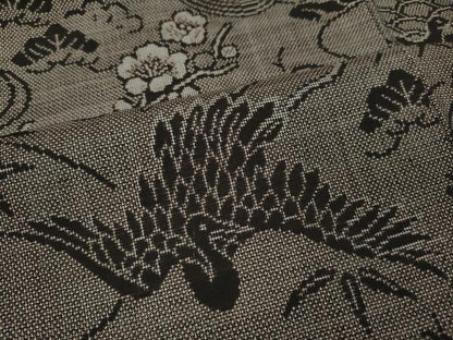 平和屋着物●本場大島紬　9マルキ　鶴　蓑亀　松竹梅　正絹　逸品　CABF3417ut