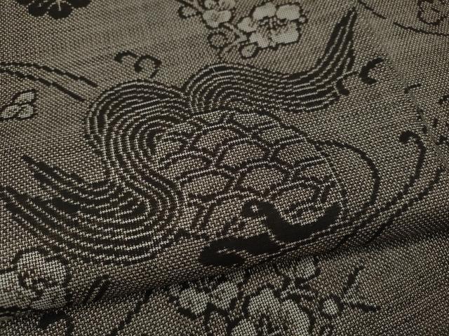 平和屋着物●本場大島紬　9マルキ　鶴　蓑亀　松竹梅　正絹　逸品　CABF3417ut