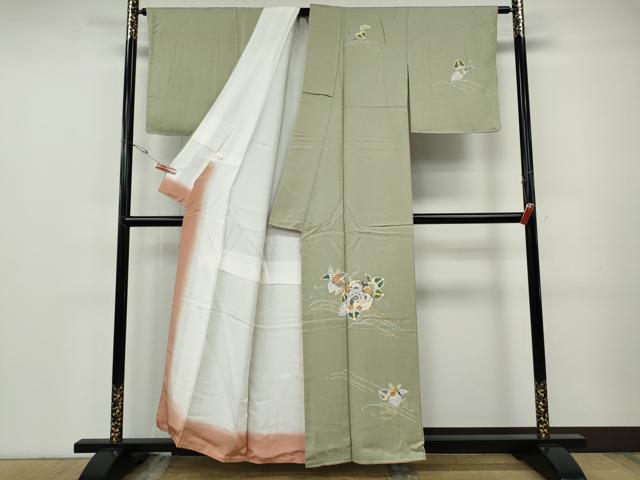 平和屋着物●訪問着　片輪車花文　金彩　正絹　逸品　未使用　CABF3420ut