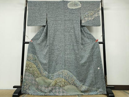 平和屋着物●樋熊哲也　訪問着　辻が花　絞り　手描き　ロング丈　正絹　逸品　CABF3421ut