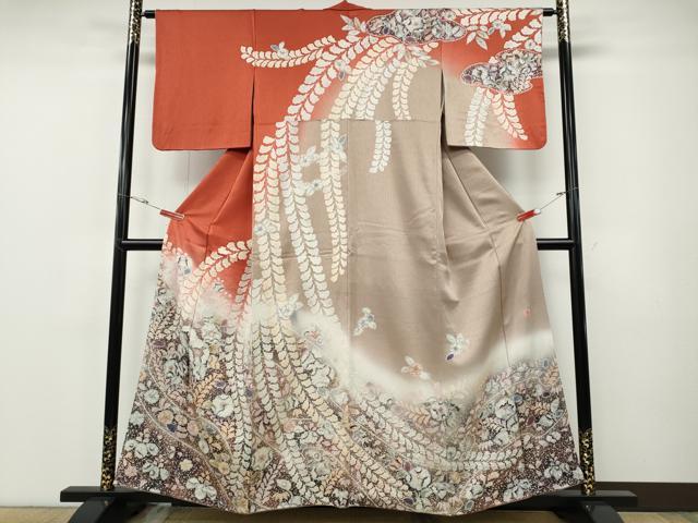 平和屋着物●訪問着　作家物　辻が花　絞り　暈し染め　正絹　逸品　CABF3422ut