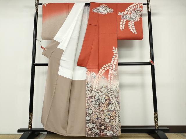 平和屋着物●訪問着　作家物　辻が花　絞り　暈し染め　正絹　逸品　CABF3422ut