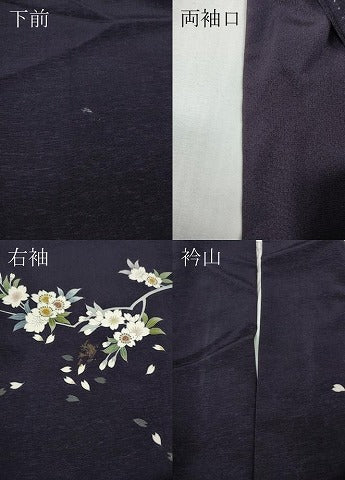 平和屋着物●訪問着　作家物　駒刺繍　枝桜文　金彩　ロング丈　正絹　逸品　CABF3428ut