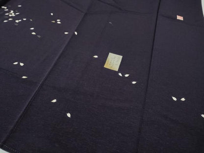 平和屋着物●訪問着　作家物　駒刺繍　枝桜文　金彩　ロング丈　正絹　逸品　CABF3428ut