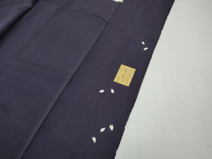 平和屋着物●訪問着　作家物　駒刺繍　枝桜文　金彩　ロング丈　正絹　逸品　CABF3428ut