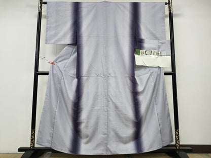平和屋着物●結城紬　縞　まるやま扱い　証紙付き　正絹　逸品　CABF3429ut