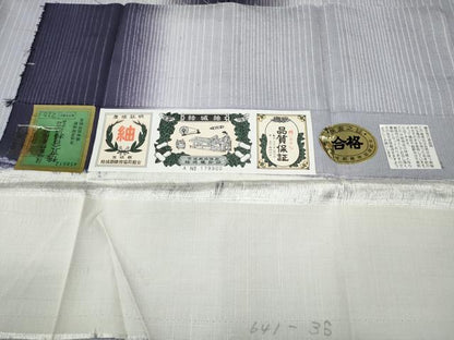 平和屋着物●結城紬　縞　まるやま扱い　証紙付き　正絹　逸品　CABF3429ut