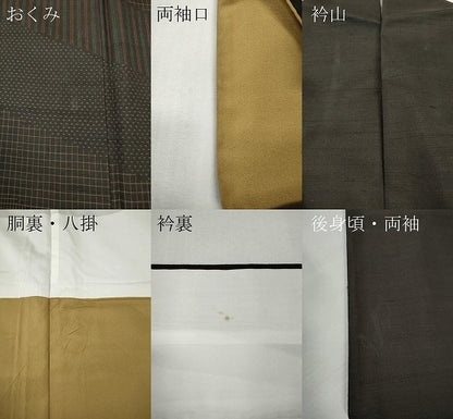 平和屋着物●訪問着　紬地　吉祥文　正絹　逸品　CABF3430ut