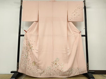 平和屋着物●訪問着　立波花丸文　暈し染め　金彩　正絹　逸品　CABF3431ut