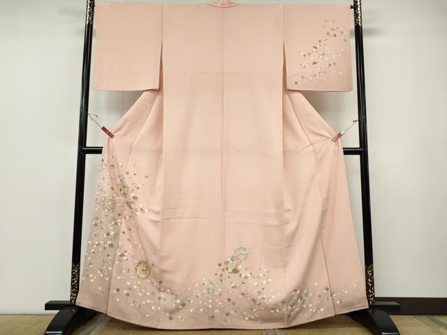 平和屋着物●訪問着　立波花丸文　暈し染め　金彩　正絹　逸品　CABF3431ut