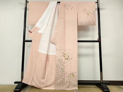 平和屋着物●訪問着　立波花丸文　暈し染め　金彩　正絹　逸品　CABF3431ut