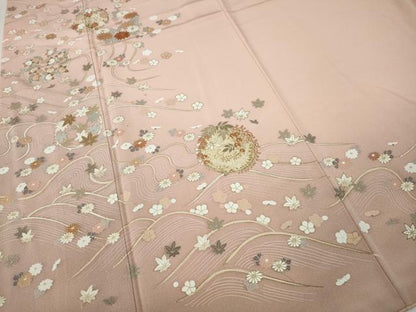 平和屋着物●訪問着　立波花丸文　暈し染め　金彩　正絹　逸品　CABF3431ut
