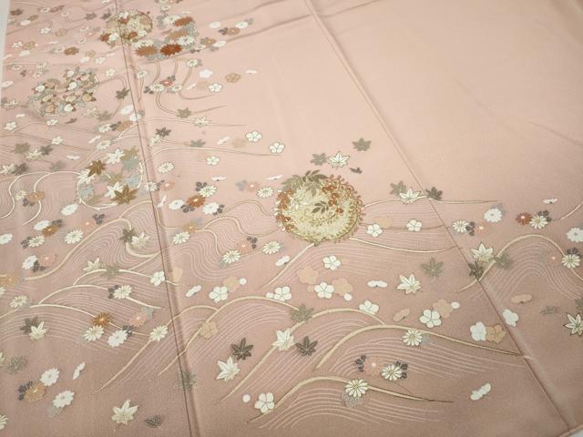 平和屋着物●訪問着　立波花丸文　暈し染め　金彩　正絹　逸品　CABF3431ut