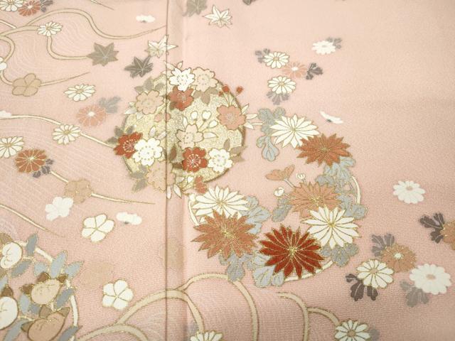 平和屋着物●訪問着　立波花丸文　暈し染め　金彩　正絹　逸品　CABF3431ut