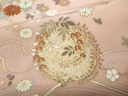 平和屋着物●訪問着　立波花丸文　暈し染め　金彩　正絹　逸品　CABF3431ut