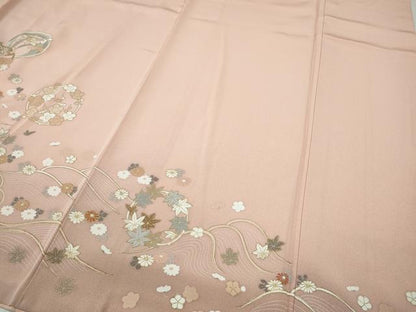 平和屋着物●訪問着　立波花丸文　暈し染め　金彩　正絹　逸品　CABF3431ut