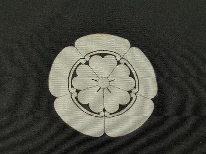 平和屋着物●男性　黒紋付　羽織セット　正絹　逸品　CABF3437ut