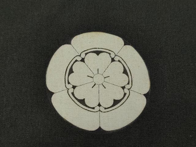 平和屋着物●男性　黒紋付　羽織セット　正絹　逸品　CABF3437ut
