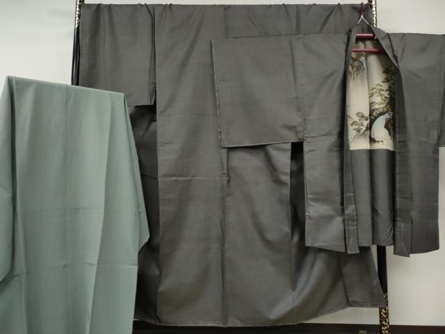 平和屋着物●男性　本場大島紬　アンサンブル　長襦袢セット　100亀甲　総詰め　キングサイズ　正絹　逸品　未使用　CABF3439ut