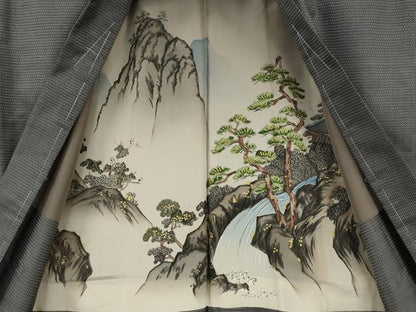 平和屋着物●男性　本場大島紬　アンサンブル　長襦袢セット　100亀甲　総詰め　キングサイズ　正絹　逸品　未使用　CABF3439ut