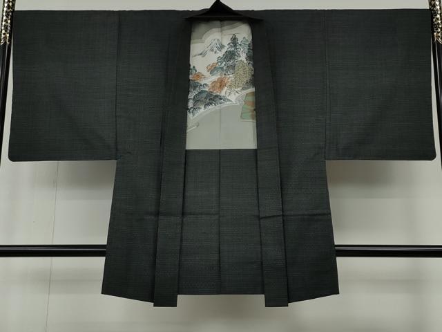 平和屋着物●男性　本場大島紬　アンサンブル　長襦袢セット　吉祥文　正絹　逸品　CABF3440ut