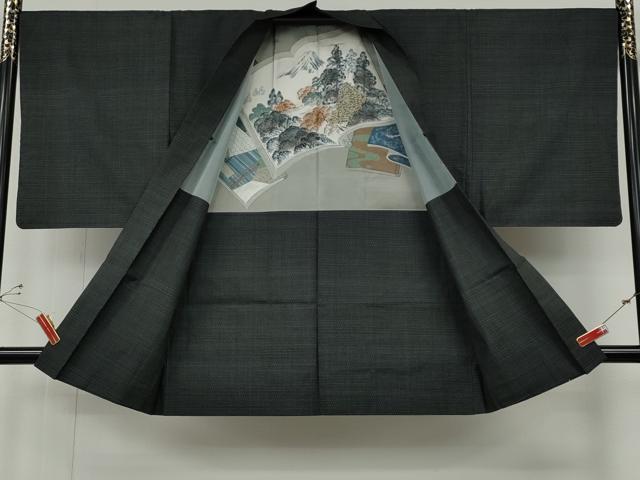 平和屋着物●男性　本場大島紬　アンサンブル　長襦袢セット　吉祥文　正絹　逸品　CABF3440ut
