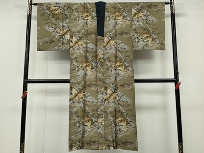 平和屋着物●男性　本場大島紬　アンサンブル　長襦袢セット　吉祥文　正絹　逸品　CABF3440ut