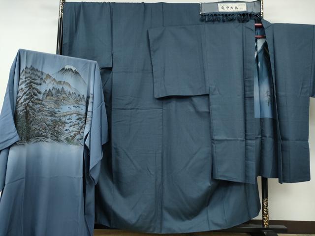 平和屋着物●男性　亀甲大島紬　アンサンブル　長襦袢セット　120亀甲　総詰め　証紙付き　キングサイズ　正絹　逸品　CABF3442ut