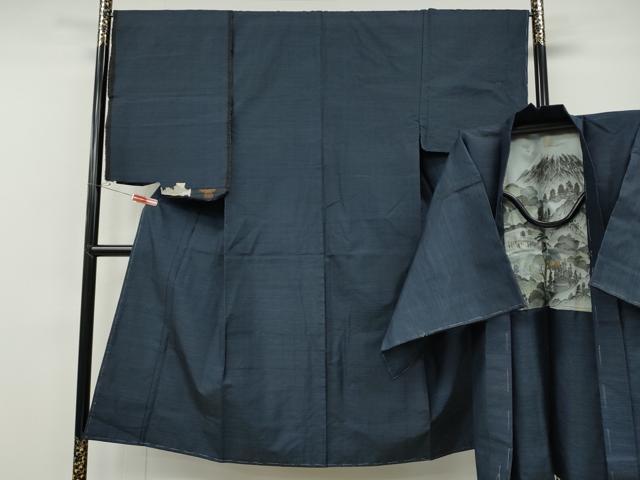 平和屋着物●男性　本場大島紬　アンサンブル　吉祥文　反端付き　正絹　逸品　CABF3446ut