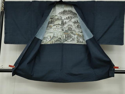 平和屋着物●男性　本場大島紬　アンサンブル　吉祥文　反端付き　正絹　逸品　CABF3446ut