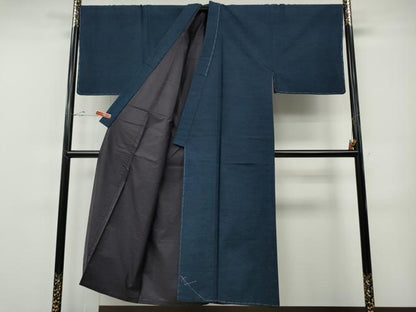 平和屋着物●男性　紬　髭紬　羽織セット　霞文　正絹　逸品　CABF3448ut