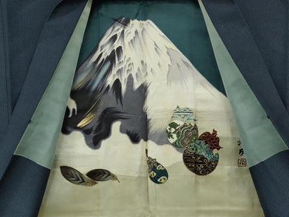 平和屋着物●男性　本場大島紬　アンサンブル　80亀甲　総詰め　正絹　逸品　CABF3449ut
