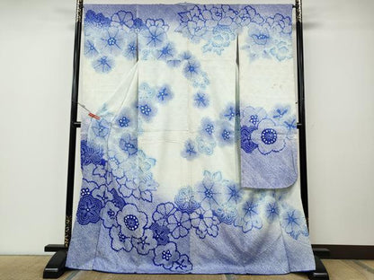 平和屋着物●豪華振袖　総絞り　舞花文　暈し染め　正絹　逸品　CABF3450ut