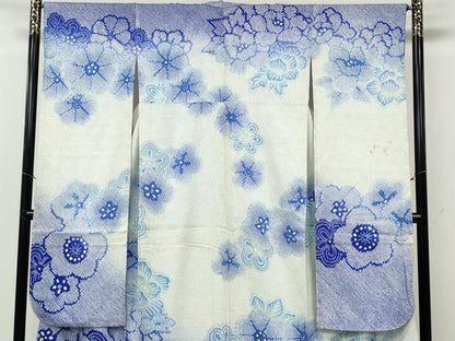 平和屋着物●豪華振袖　総絞り　舞花文　暈し染め　正絹　逸品　CABF3450ut