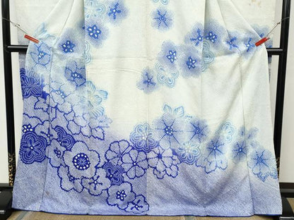 平和屋着物●豪華振袖　総絞り　舞花文　暈し染め　正絹　逸品　CABF3450ut