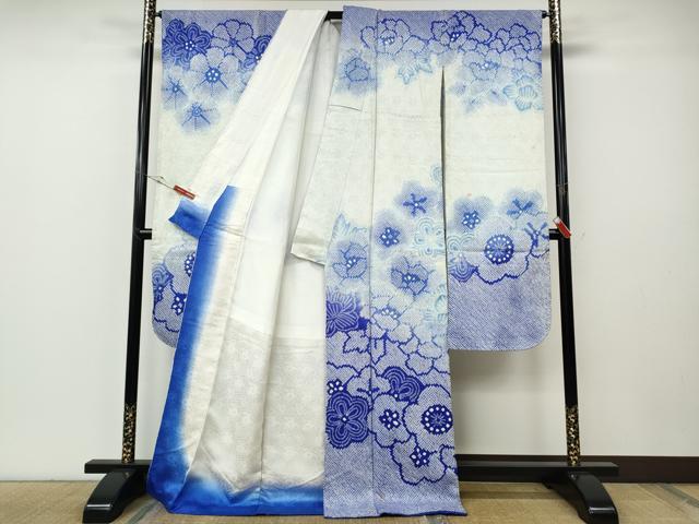平和屋着物●豪華振袖　総絞り　舞花文　暈し染め　正絹　逸品　CABF3450ut